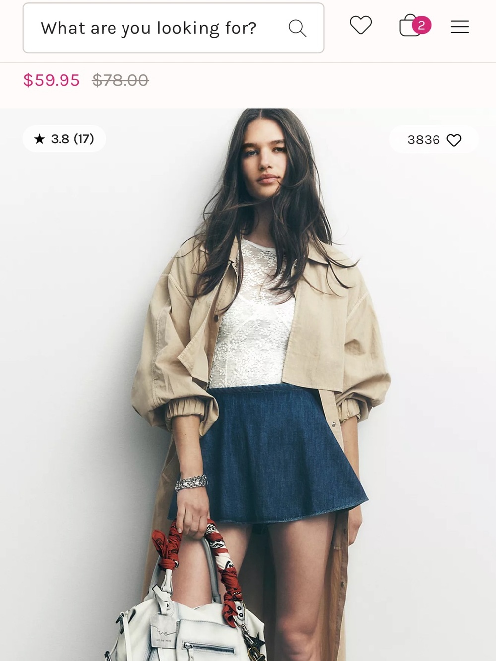 Womenβs Denim Mini Skirt - Blue we the free paradise found denim skirt m